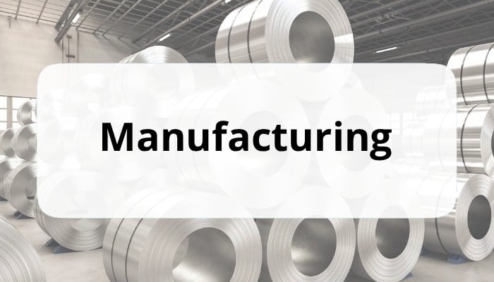 Industrial aluminum manufacturing background, depicting modern budgeting and operational forecasting using Planful.