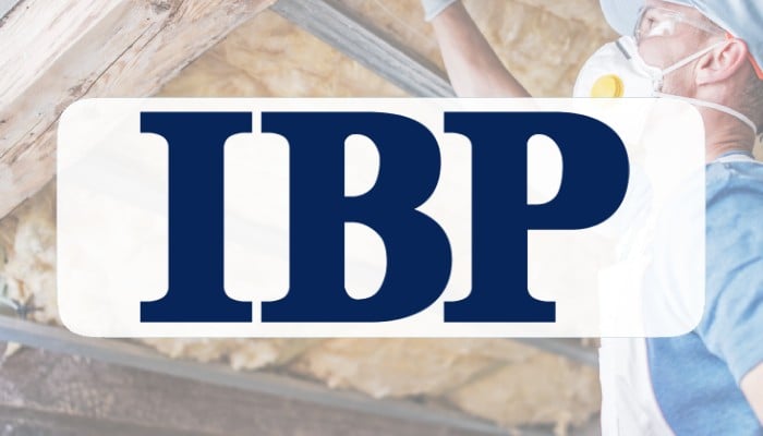 IBP logo with a construction and insulation background, depicting the creation of 