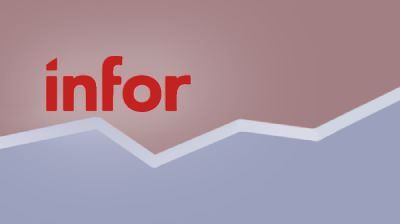 Infor logo on a modern grey and red interface background for the webinar on navigating and migrating to the new Infor OS Portal.
