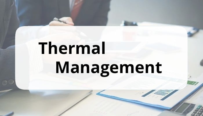 A clean technical graphic for Thermal Management, depicting single-source financial consolidation and reporting for the manufacturing sector using Planful